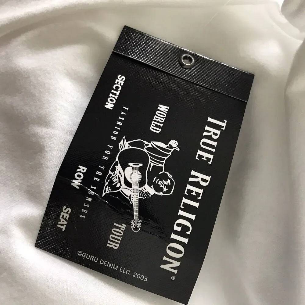 True Religion Mens Descending Arch Short Sleeve Tee White Size Large $59